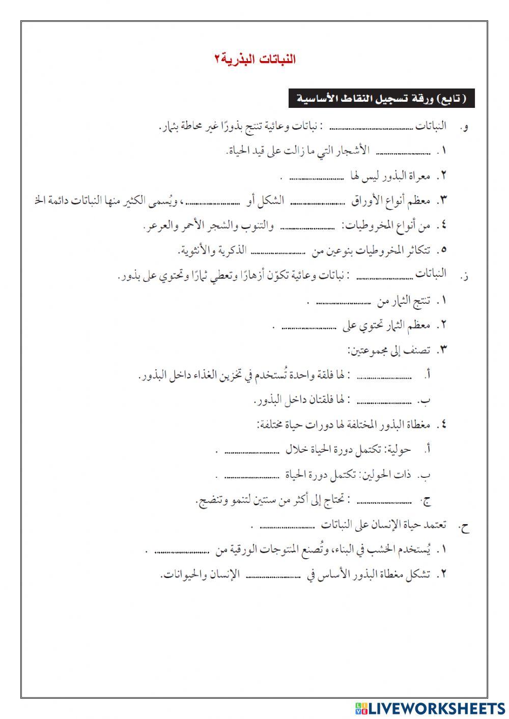 النباتات البذرية 2