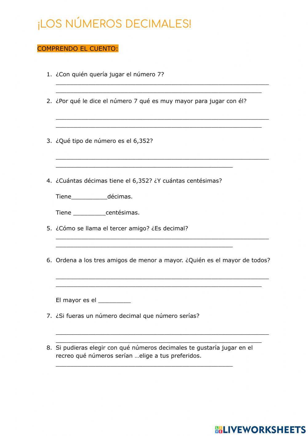 El cuento de los números decimales