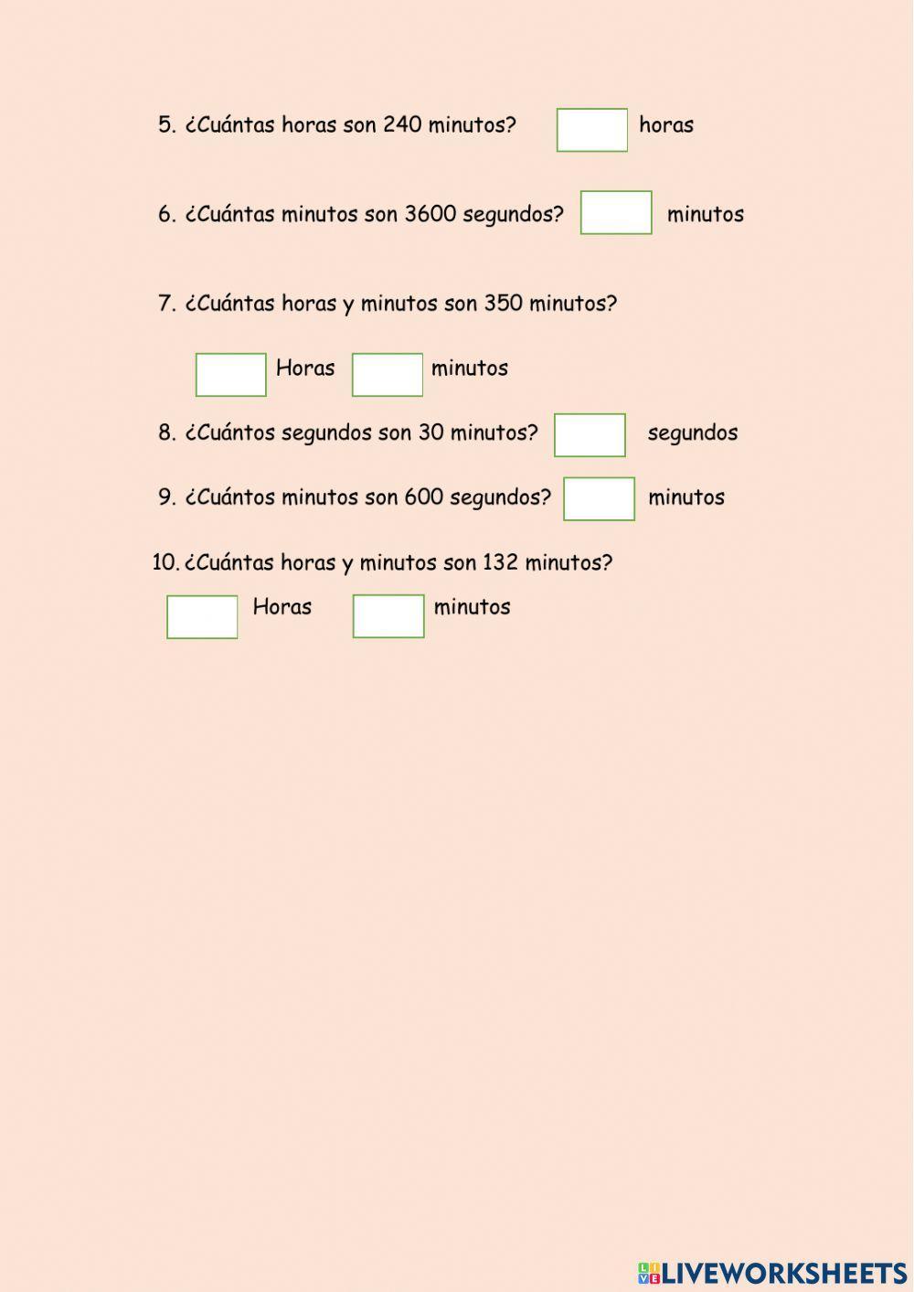 Paso horas minutos segundos