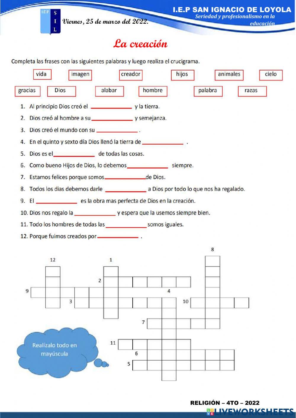 La creación y Adán yEva