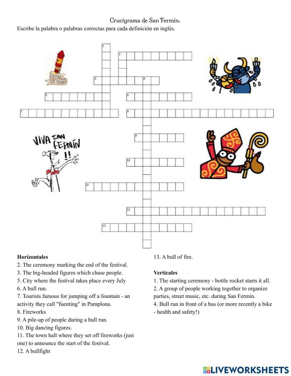 Crucigrama de San Fermín
