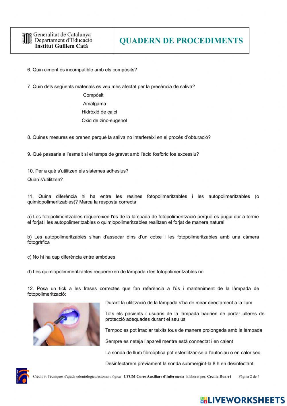 C9 UD5 Materials dentals procediments teòrics 5.1