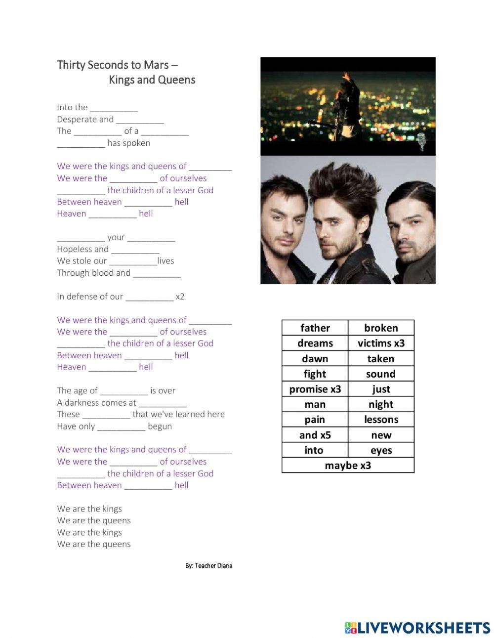 Thirty Seconds To Mars - Kings and Queens