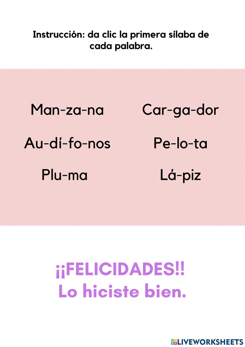 Examen primero de primaria