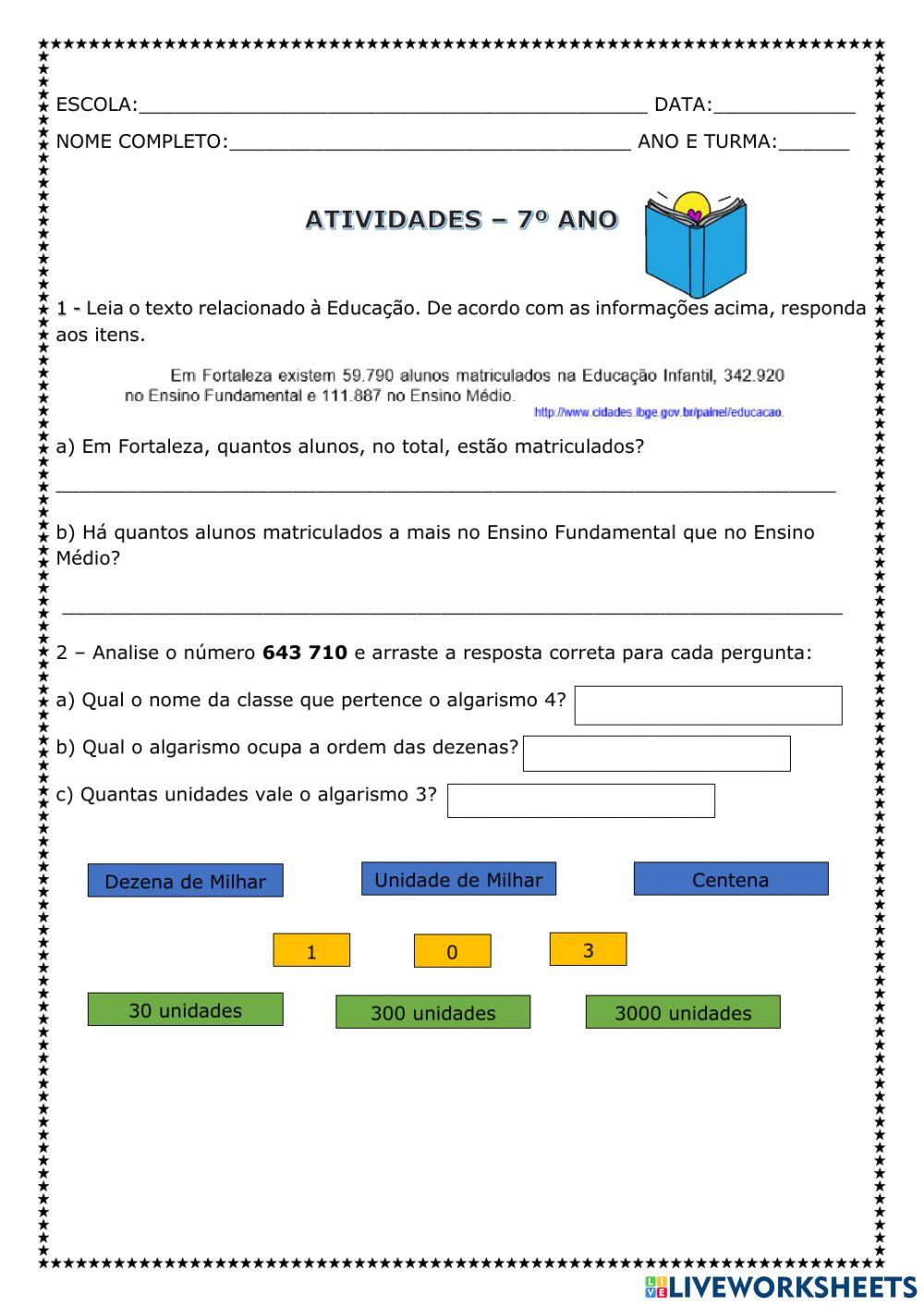 Atividade - Matemática