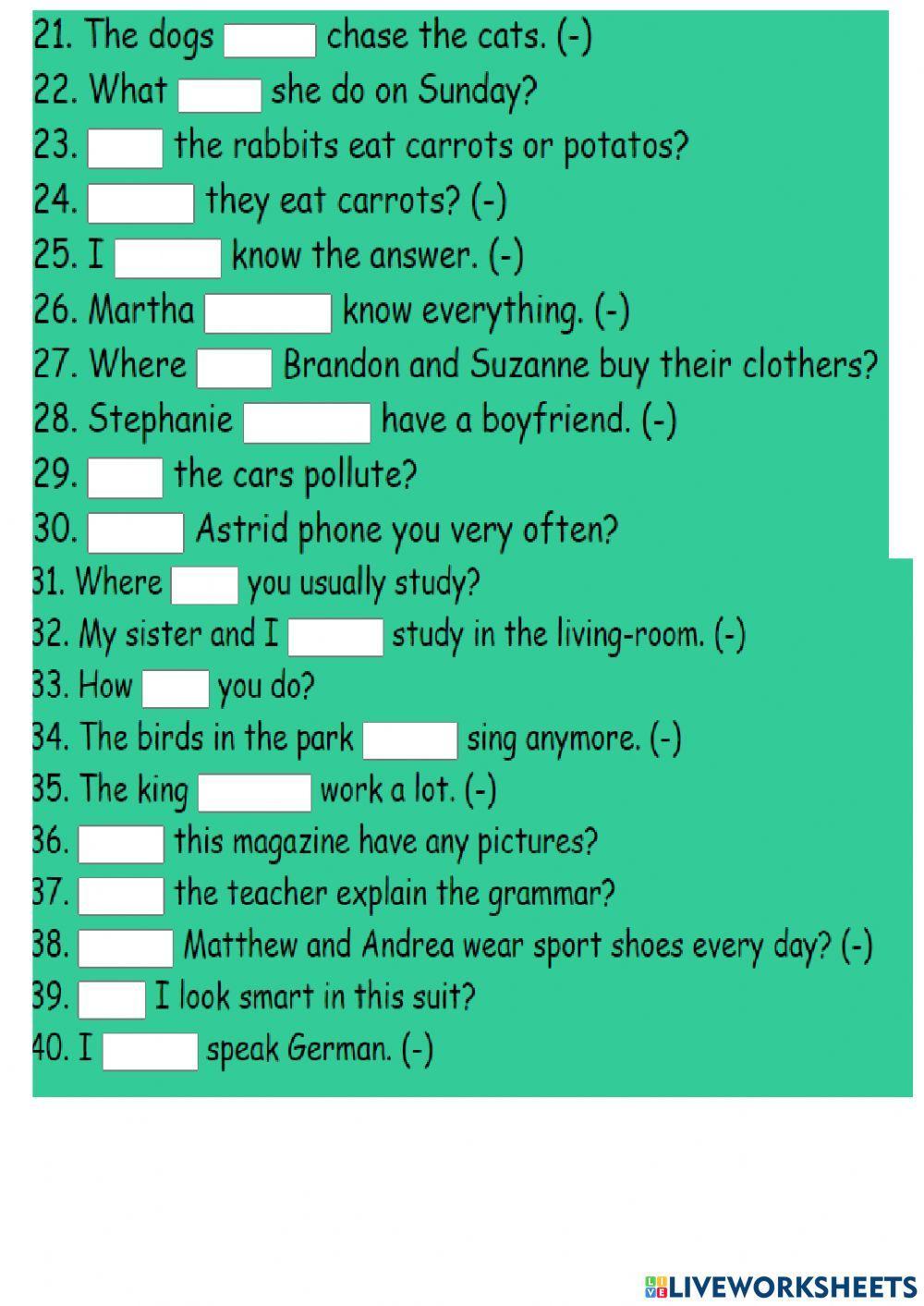 Do,don't vs Does,doesn't