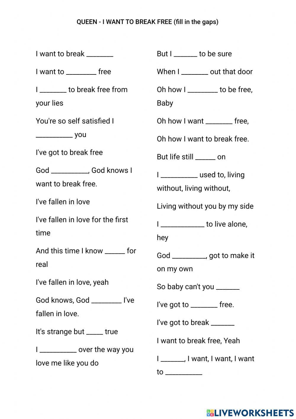 I want to break free- Queen