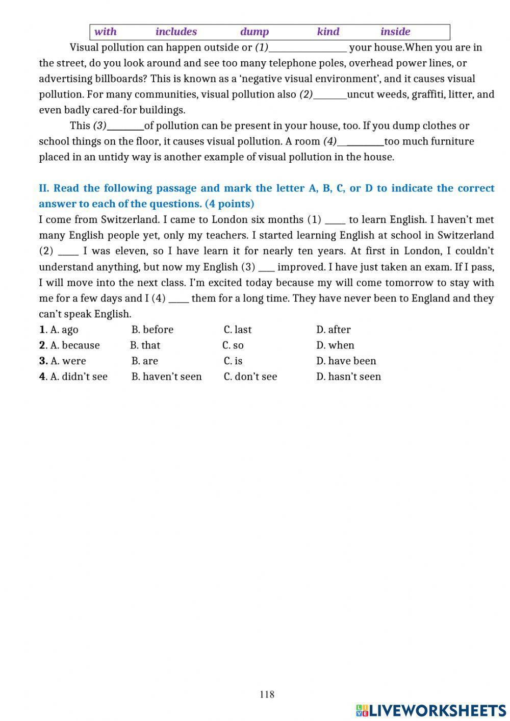 Đề 4 kiểm tra học kỳ 2 lớp 8