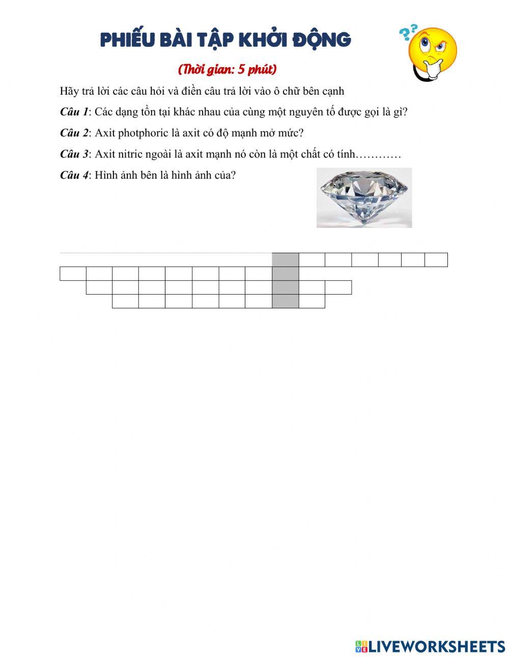 Bài tập khởi động bài C