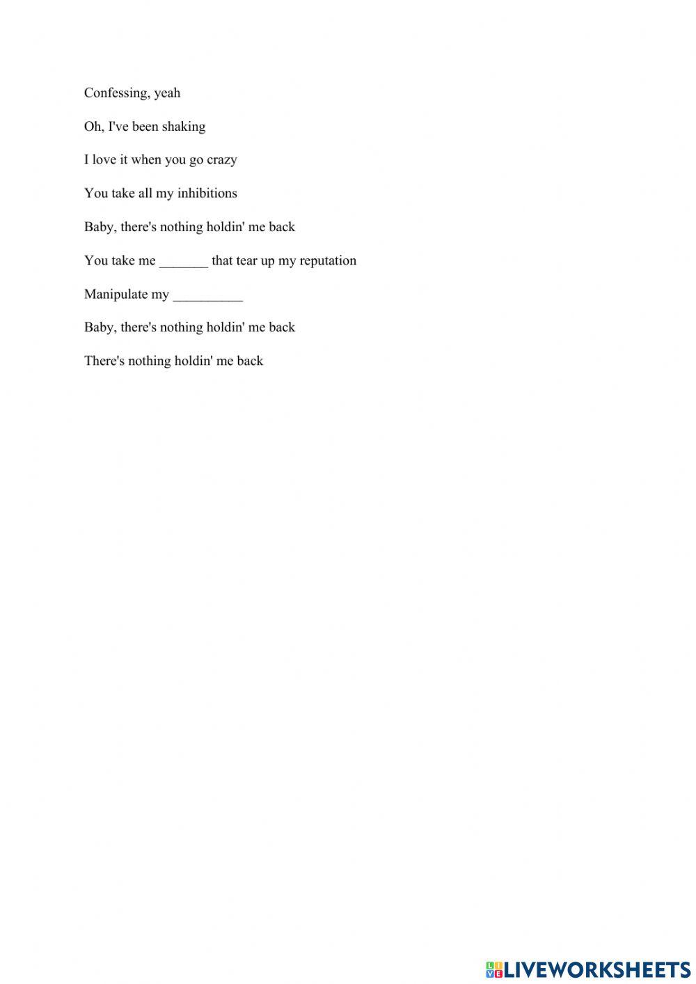 There's nothing holding me back