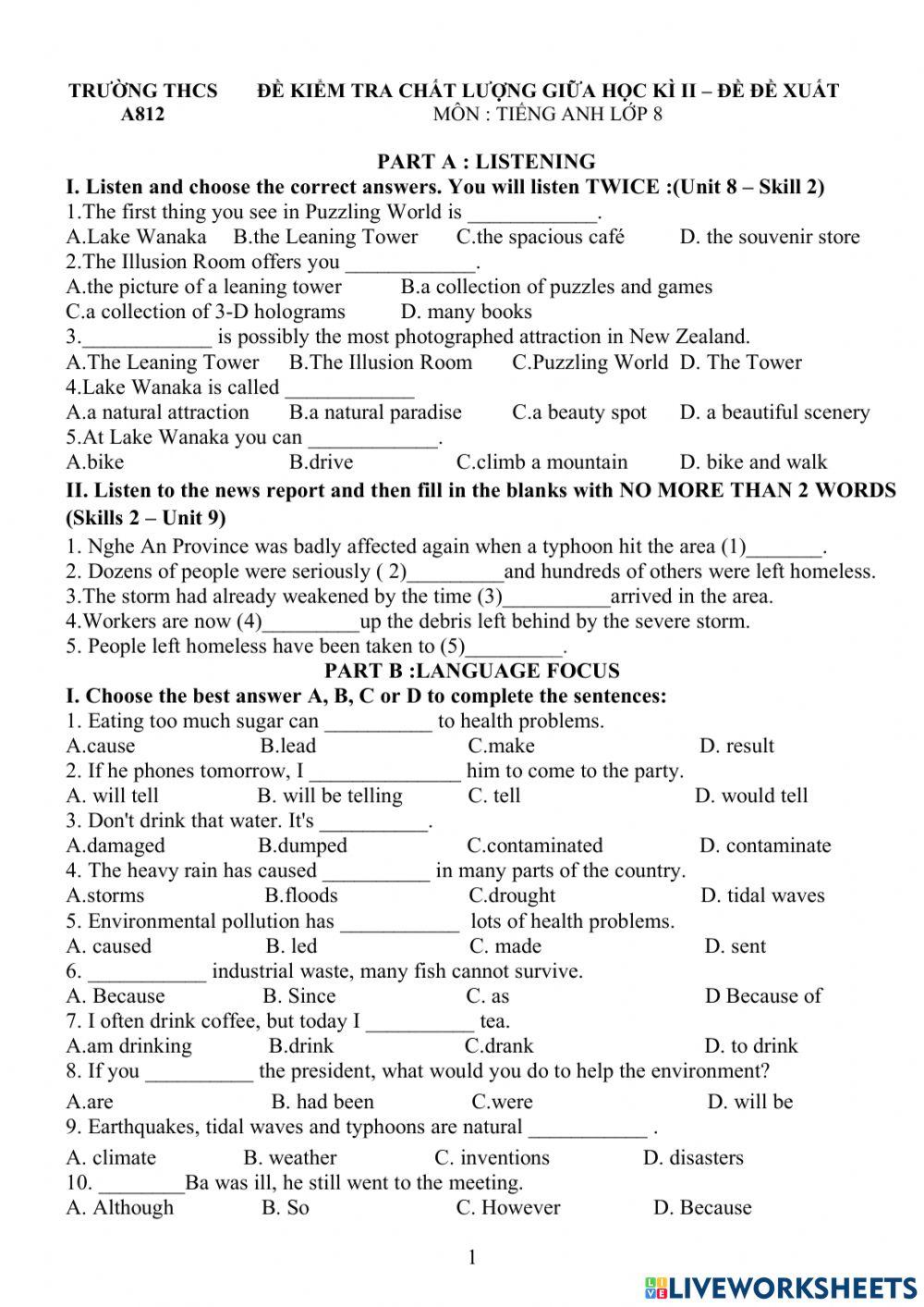 Mid-term s2 - GRADE 8