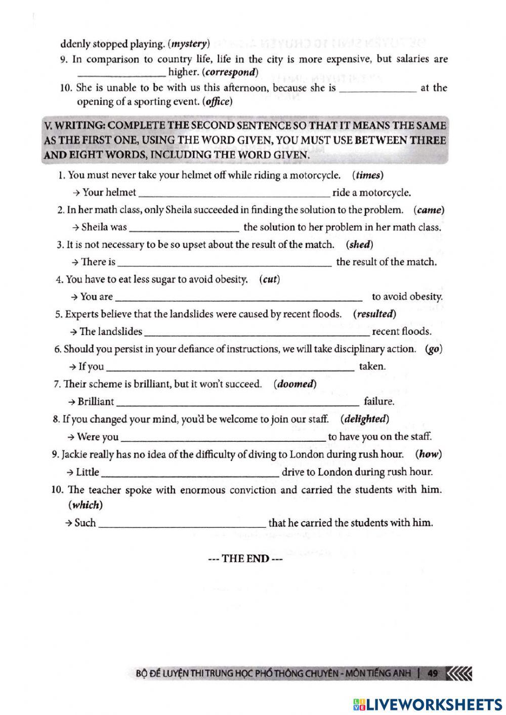 De thi Chuyen Anh HCM - 2020