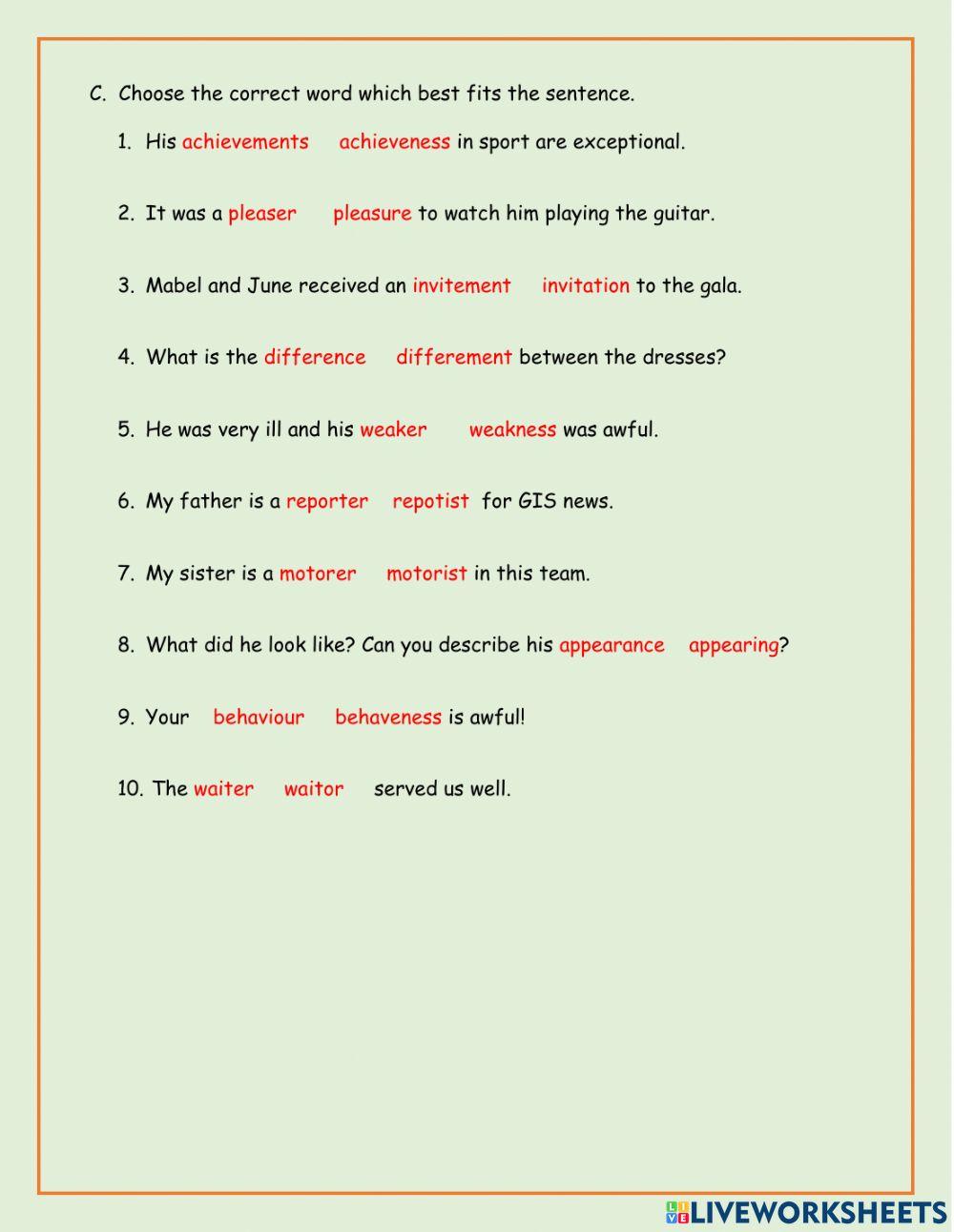 Noun Making Suffixes