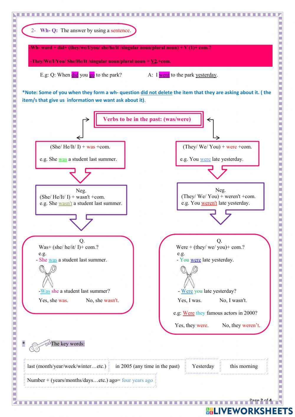 The Past Tense l Explanation, Examples & Worksheet