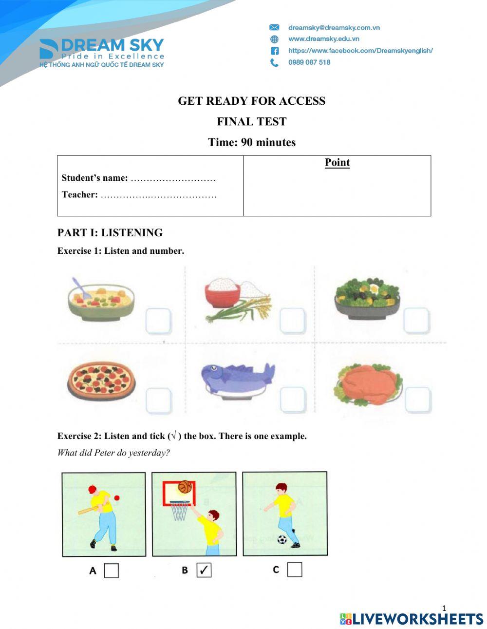 DS - Get ready for Access - Final test