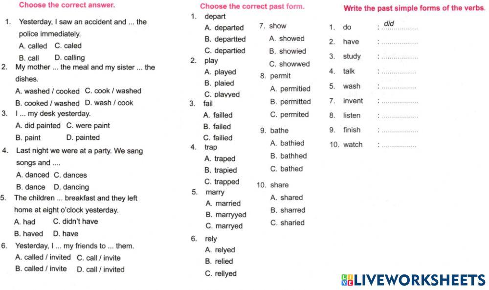 Sm sd 4 english past simple 1