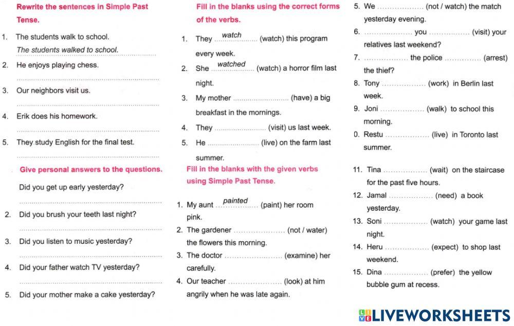 Sm sd 4 english past simple 2