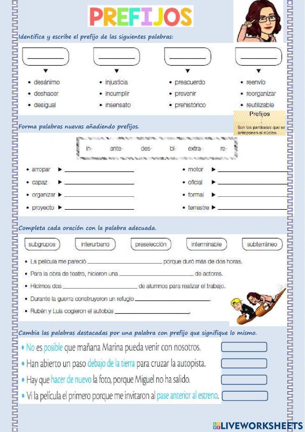 Prefijos y Sufijos Prefijos y Sufijos
