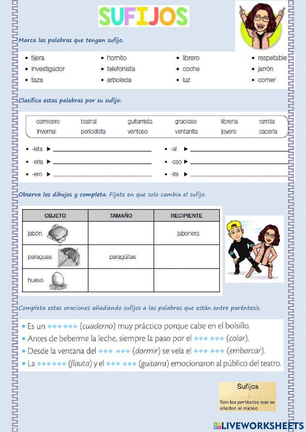 Prefijos y Sufijos Prefijos y Sufijos
