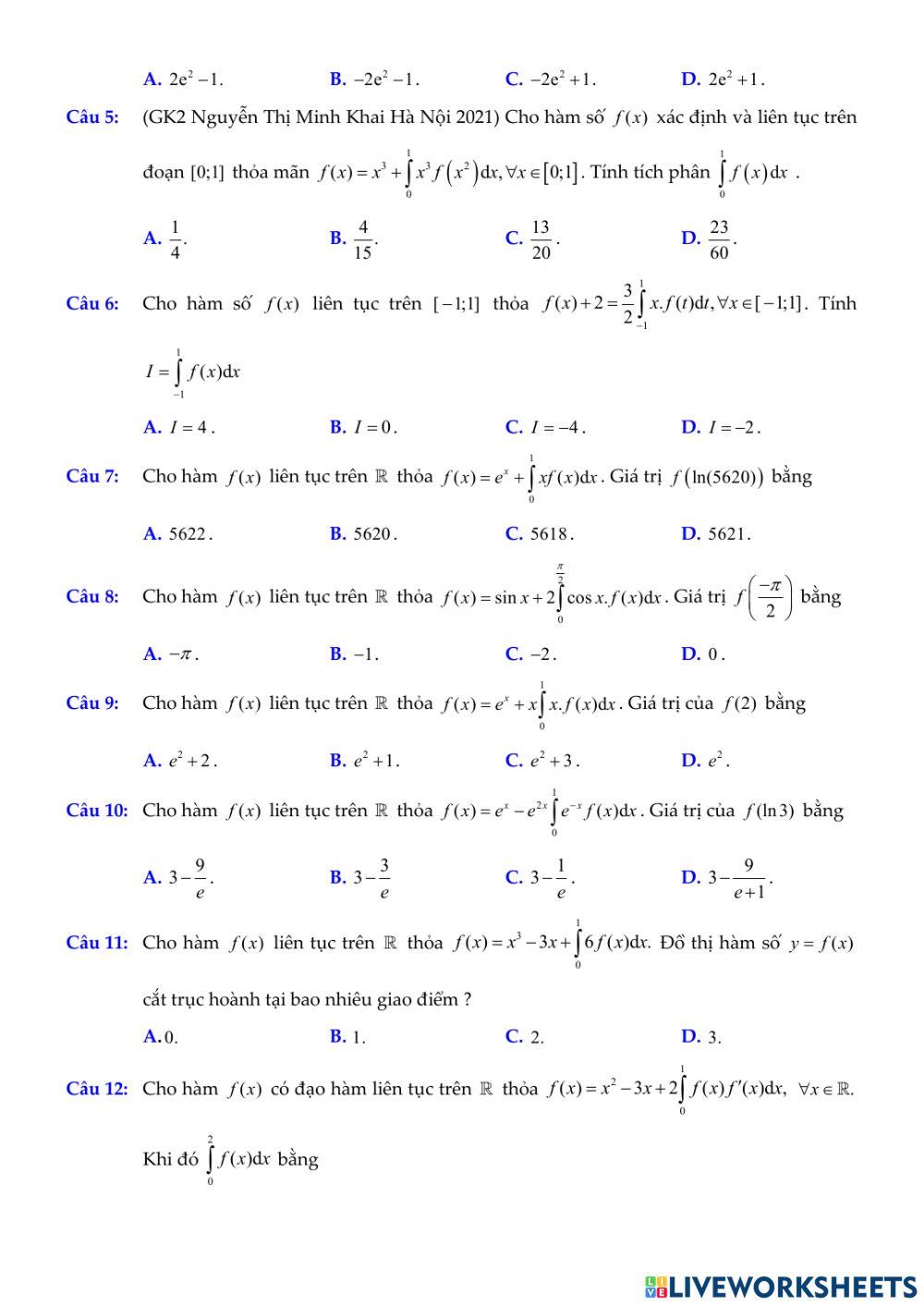 Kỹ thuật hằng số hóa trong tính tích phân