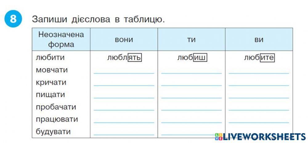 Дієслова теперішнього часу
