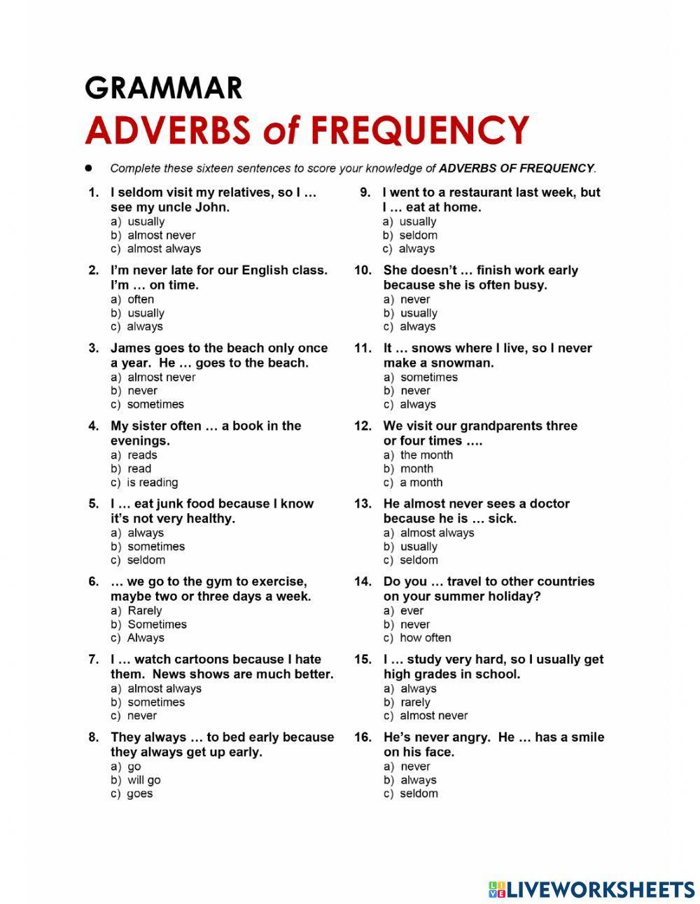 Adverb of frequency