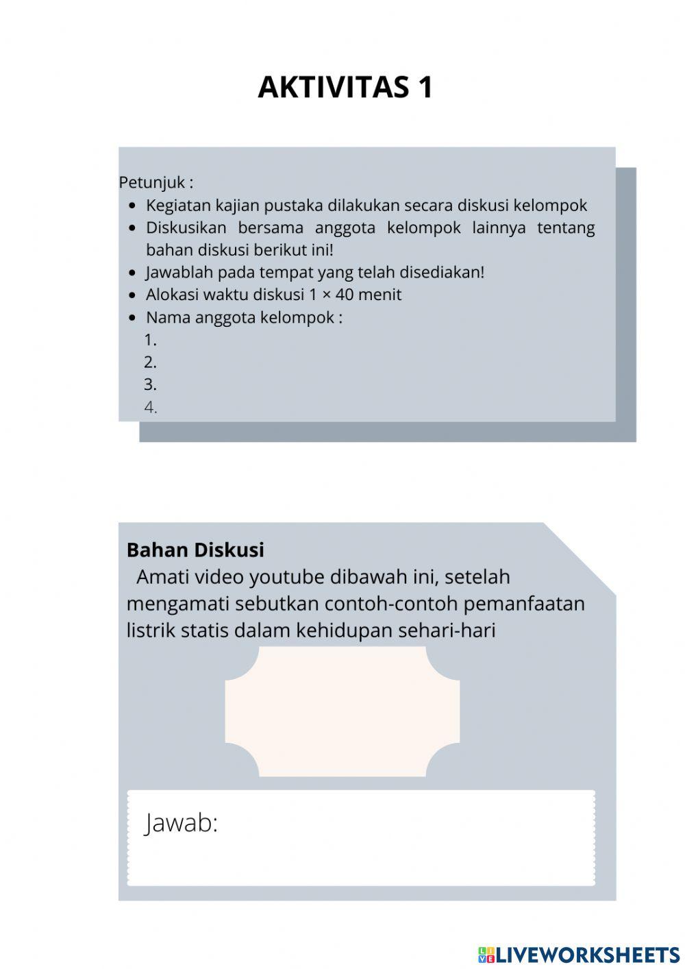 Lembar Kerja Peserta Didik Listrik Statis Kelas XII
