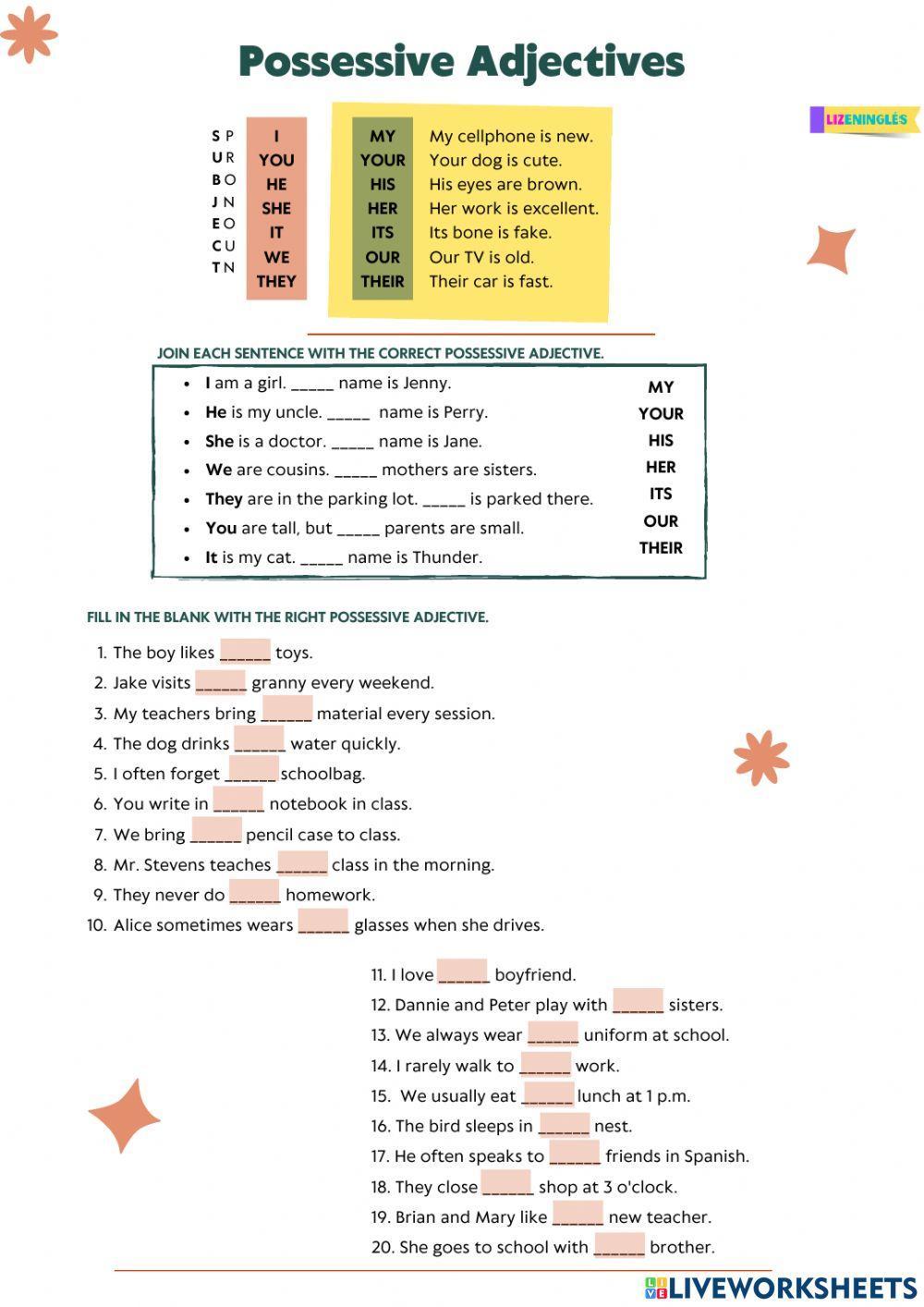 Possesive Adjectives