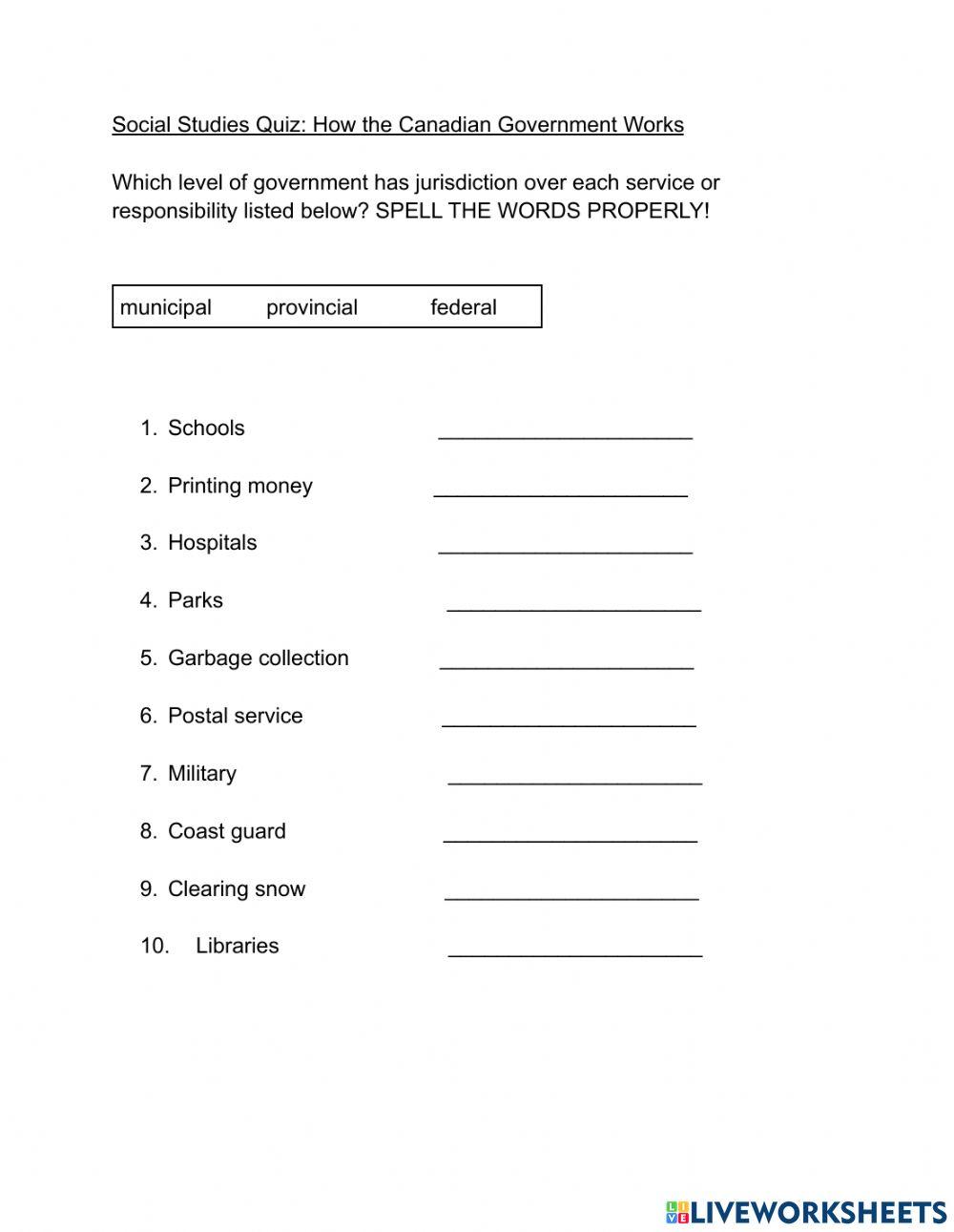 Government Jurisdication (Canada)