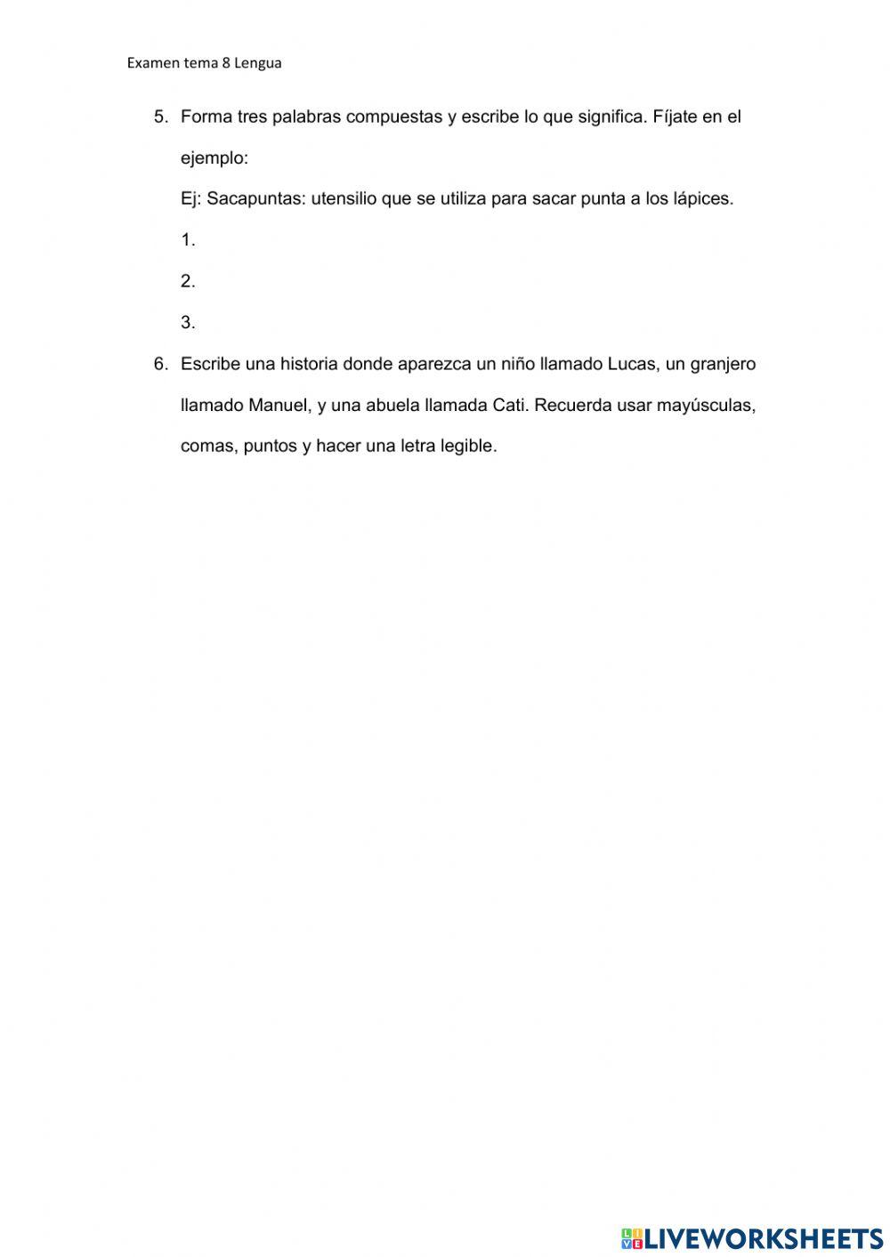 Repaso Lengua determinantes