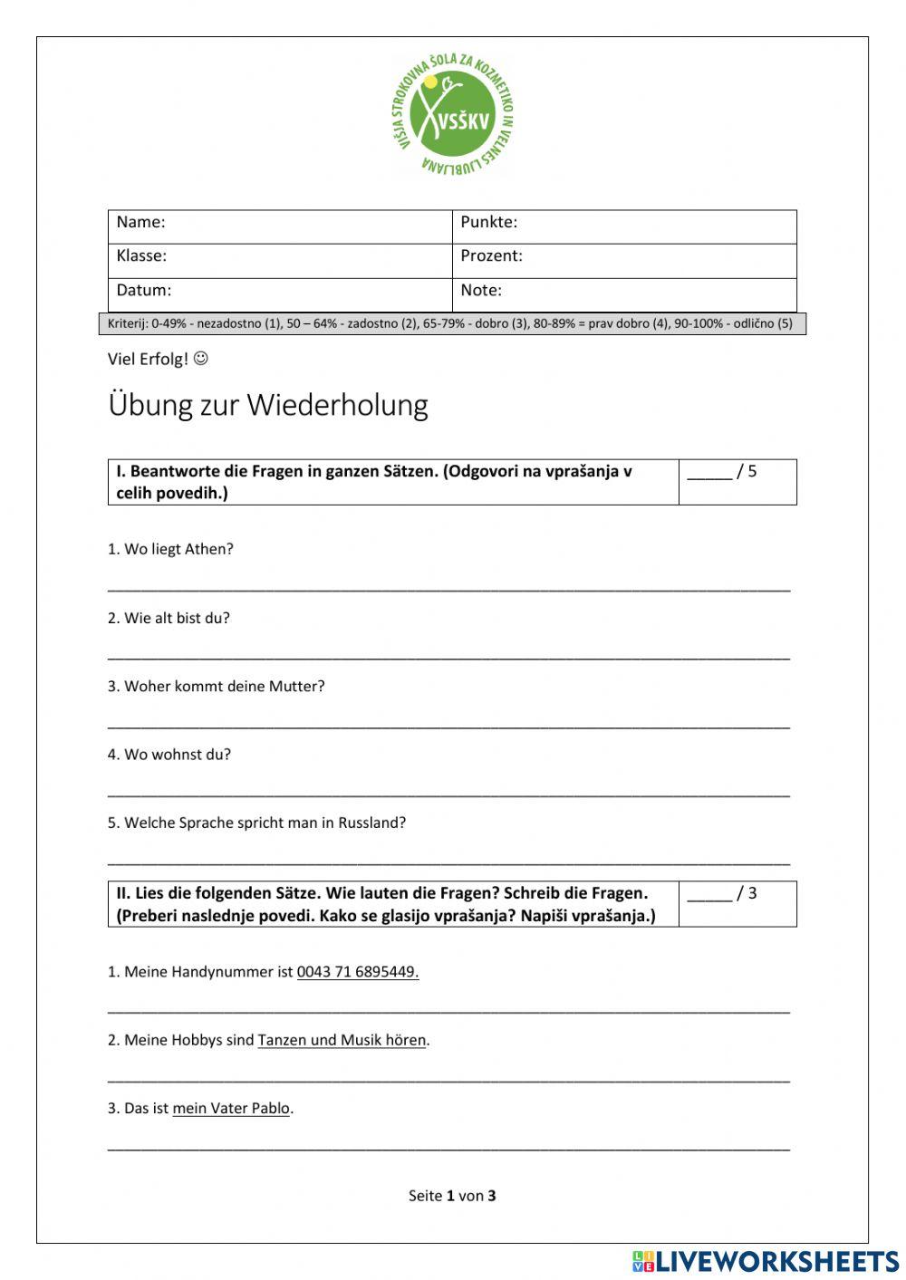 Erste Kontakte - VSŠKV - 3. Treffen