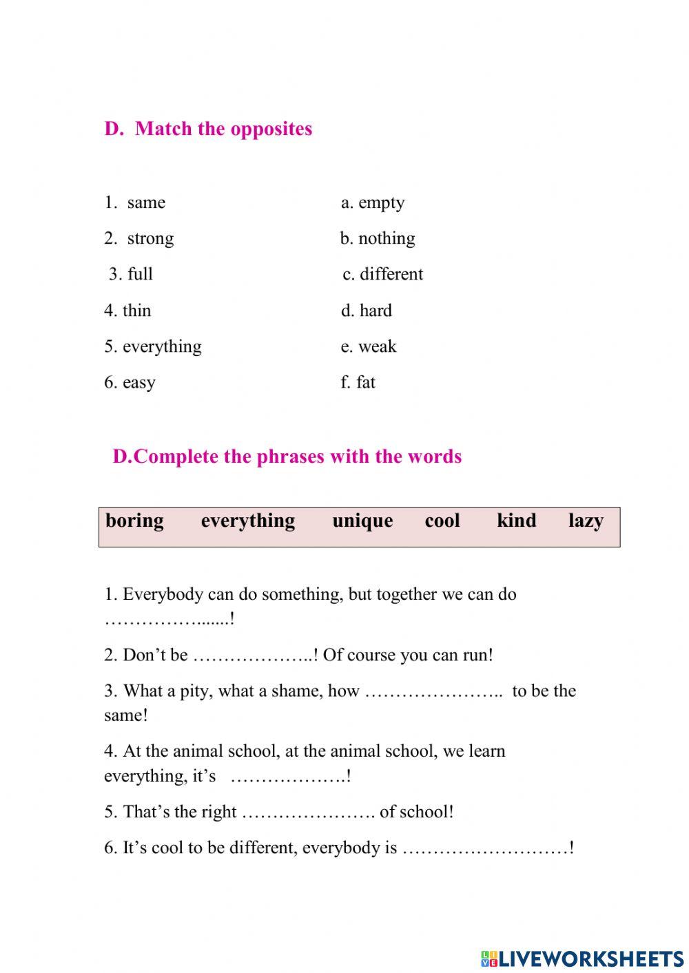 Magic Book Unit 5 Revision