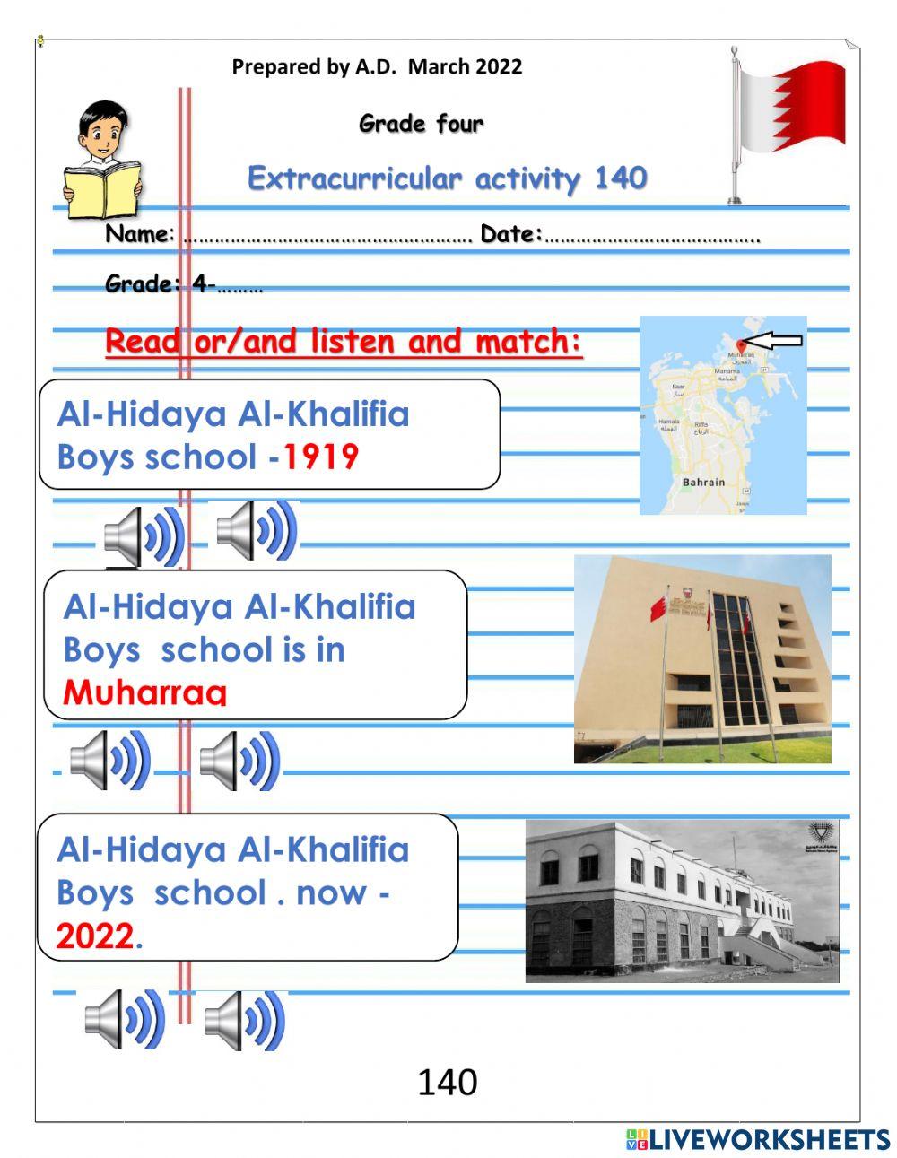 Listen read and match