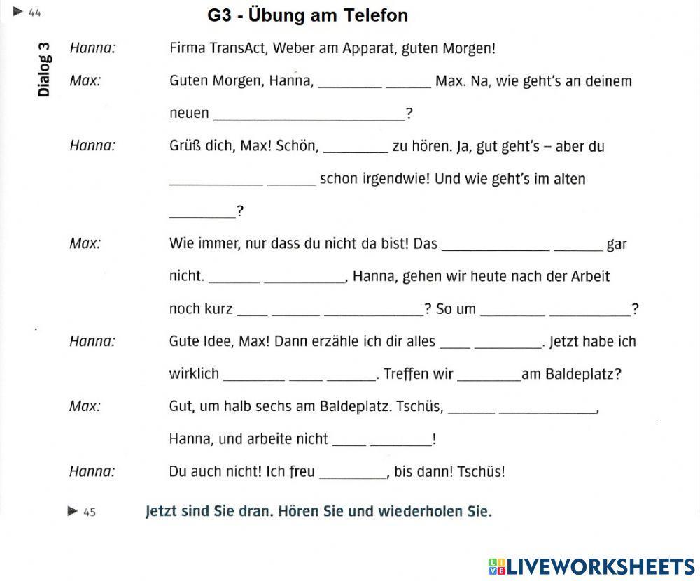 A2 Lek6  Hören und Schreiben G44-3