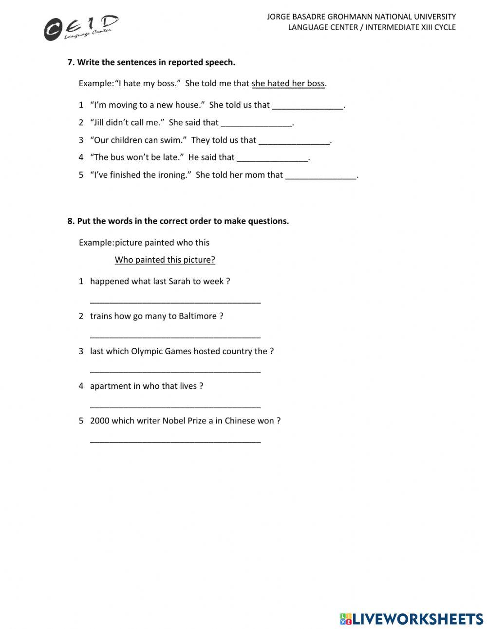 Final Examination XIII