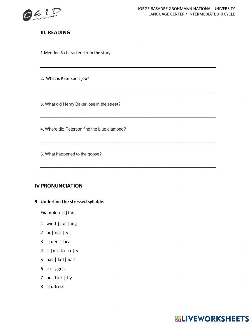 Final Examination XIII