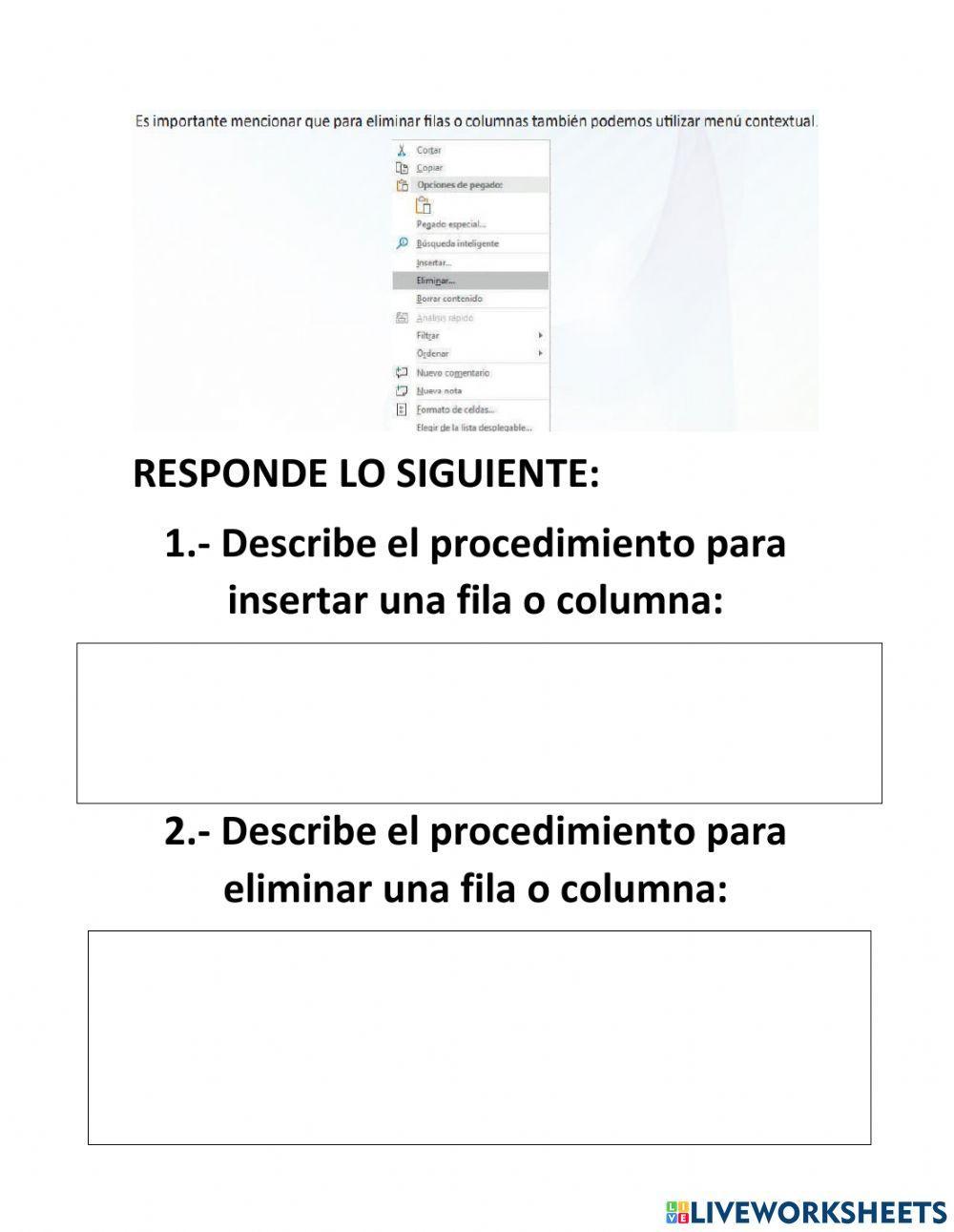 Insertar datos en excel