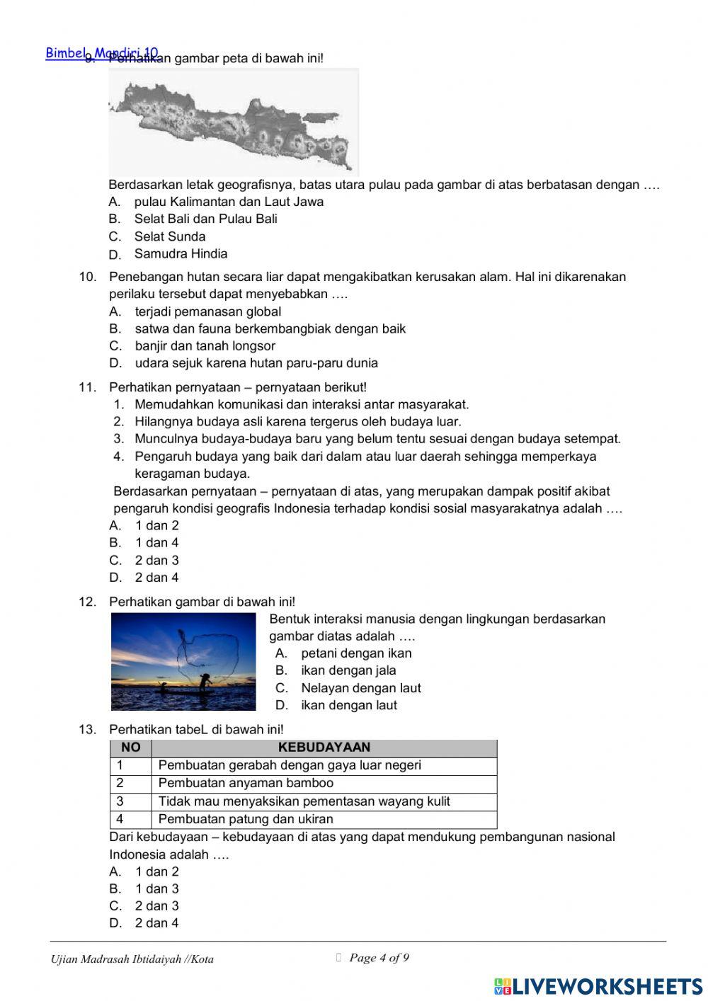 Latihan Ujian Sekolah - IPS