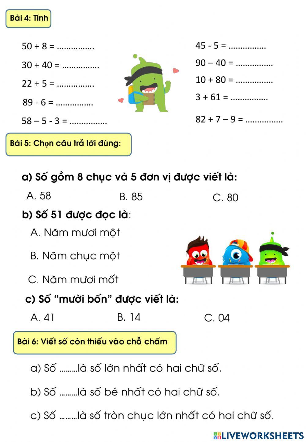 Toán - tiếng việt