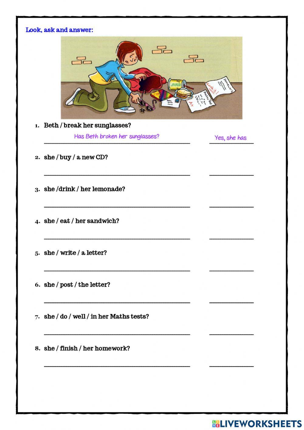 SIMPLE PRESENT PERFECT TENSE - ACTIVITY I