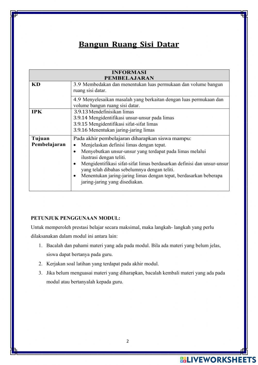Unsur, Sifat, Jaring-jaring Limas