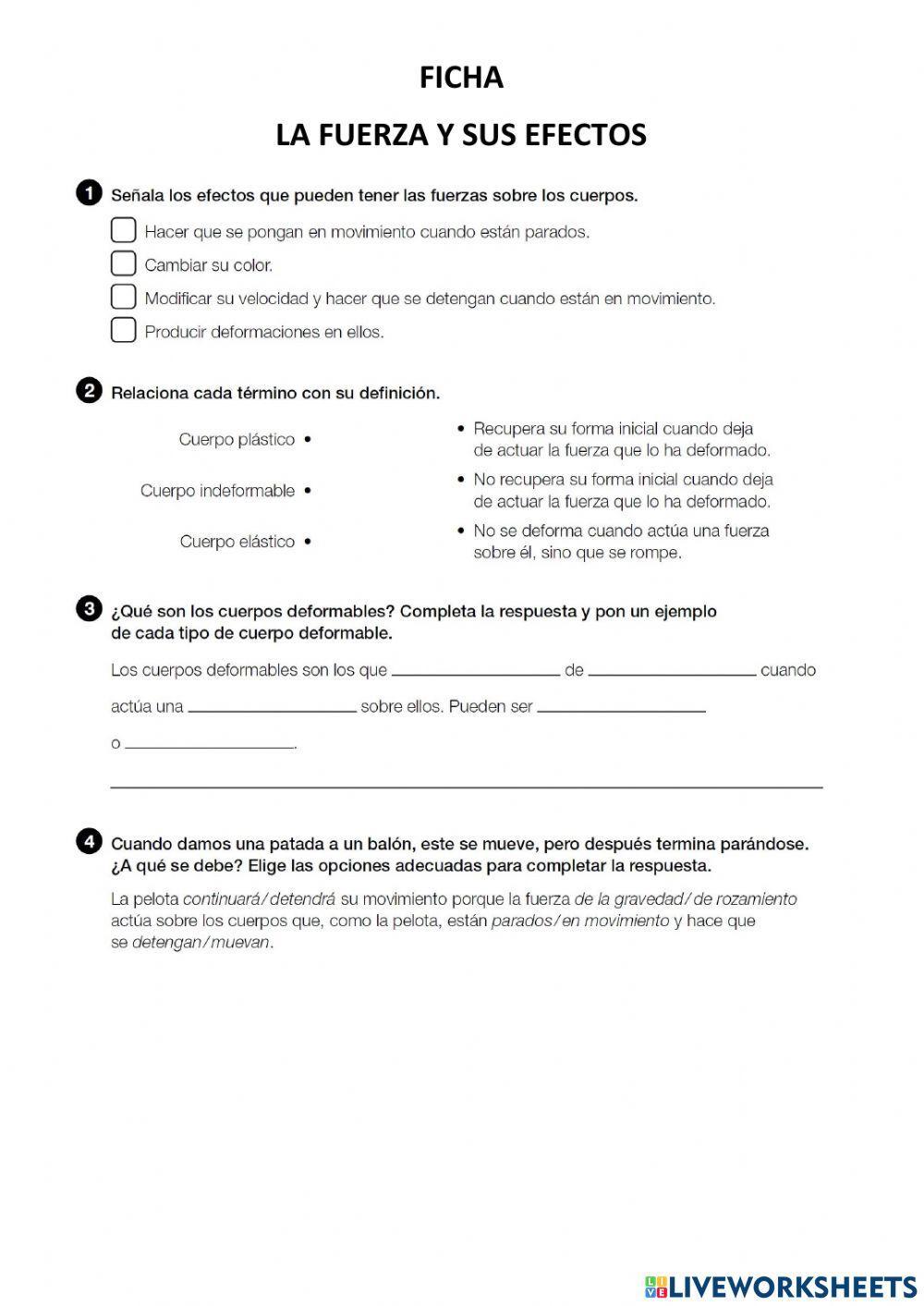 Las fuerzas y sus efectos