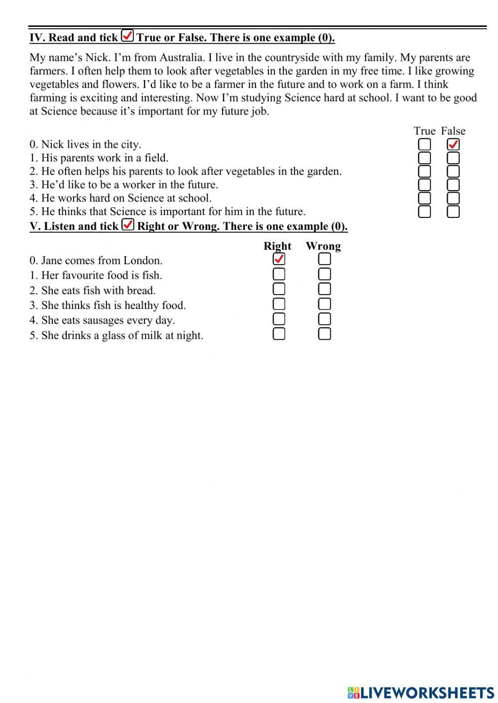 Minitest 1 - level week - grade 5