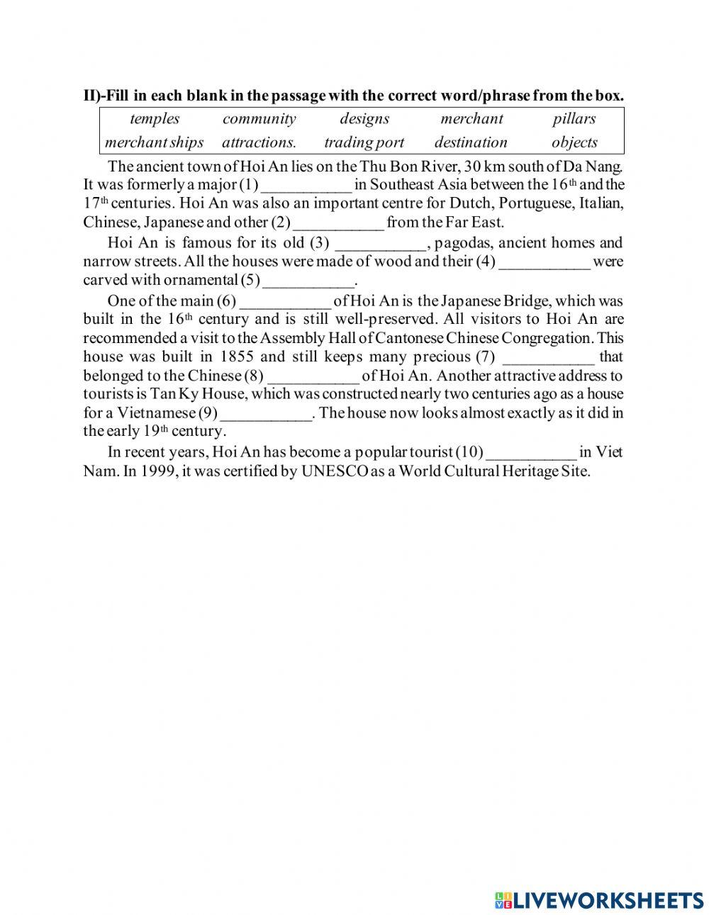 Unit 8: our world heritage sites