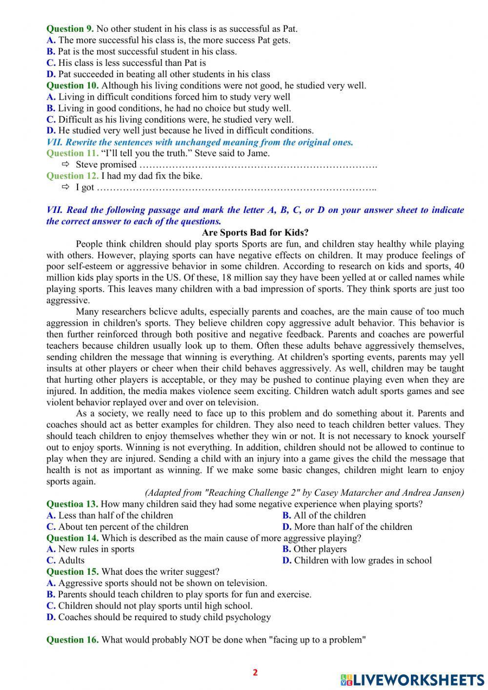 Đề thi TS lớp 10 2021-2022