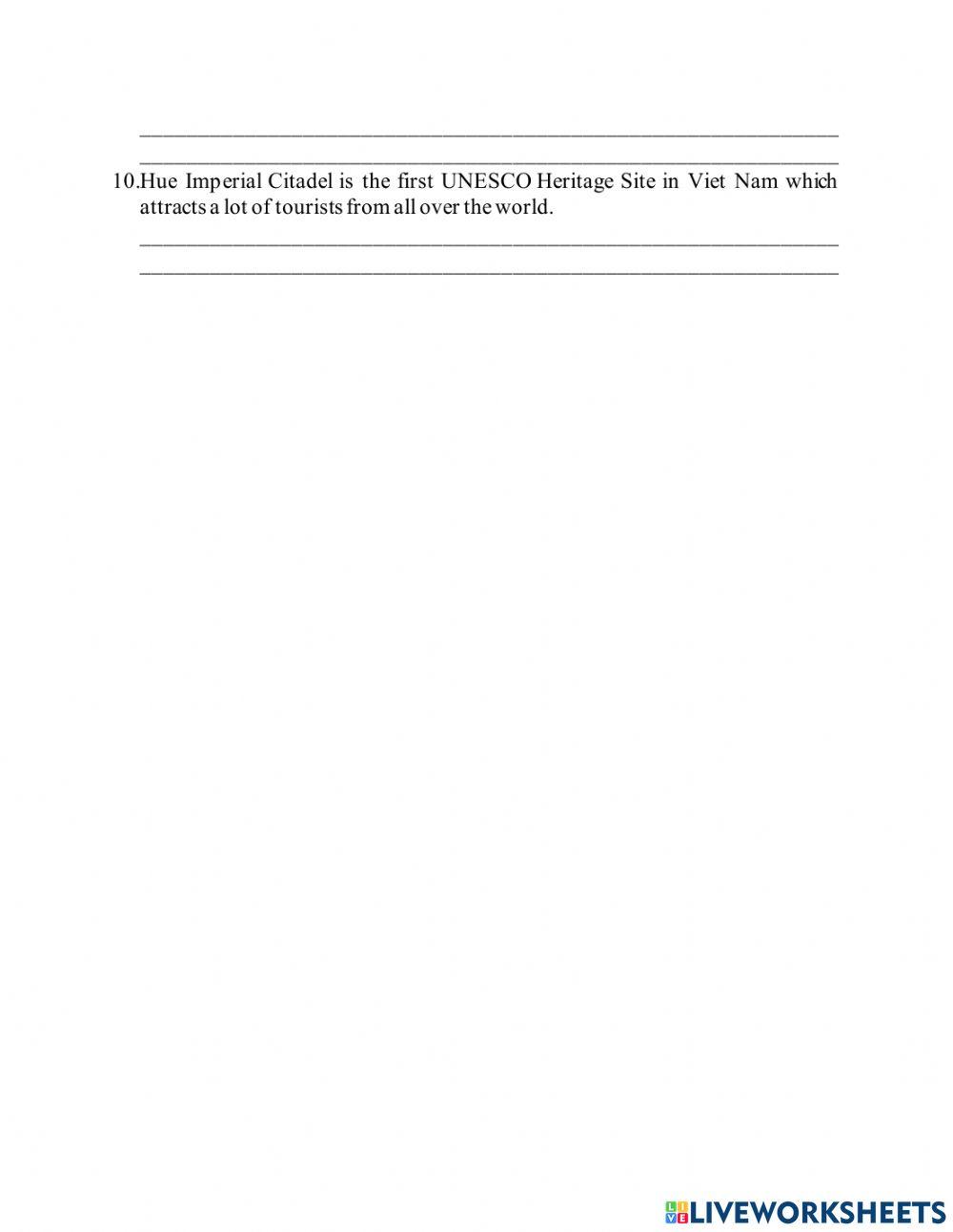 Unit 8 our heritage sites