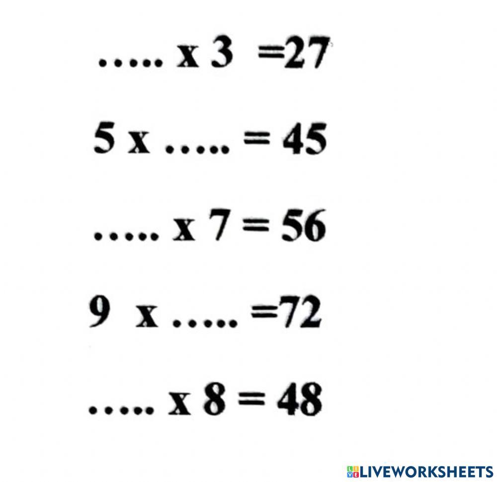 Szorzás gyakorlása - kiegészités