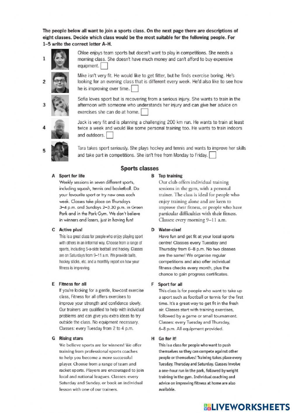 B1 PET READING PARTS 1-6 - TEST 1