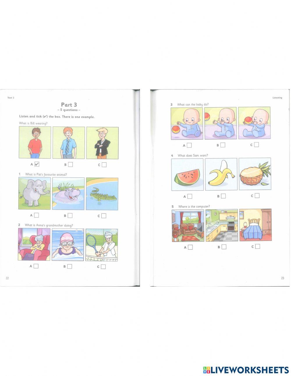 Starters 1 online exercise Live Worksheets