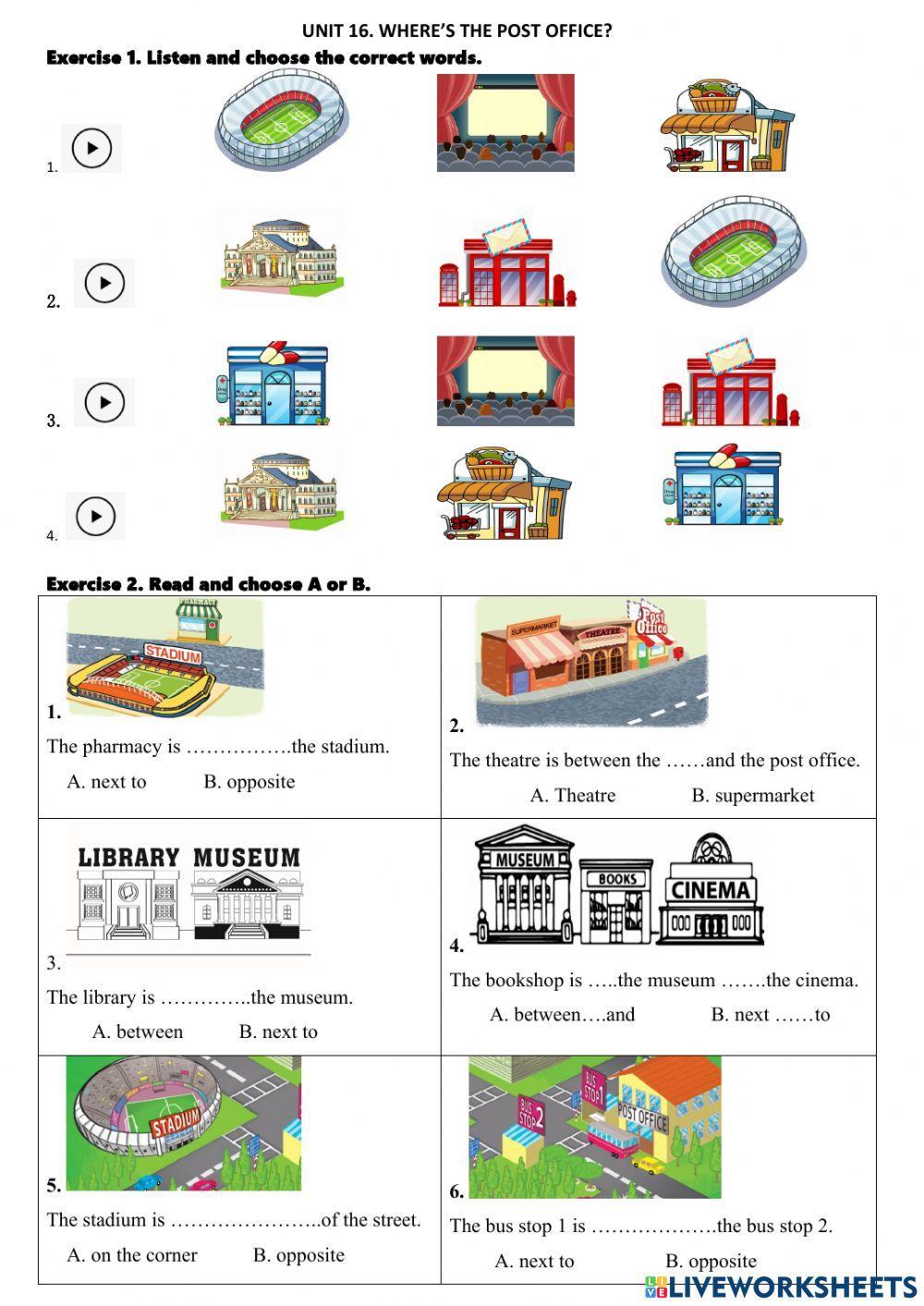 E5 Unit 16, Where's the post office?